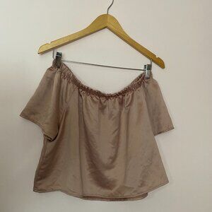 Rose gold off-the-shoulder top